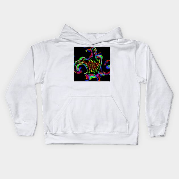 Neon Rainbow - Disco Duck Kids Hoodie by Boogie 72